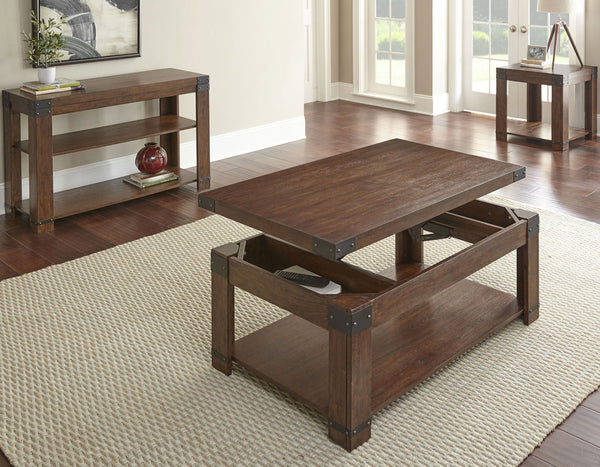 Steve Silver Arusha 3-Piece Lift-Top Cocktail Table & End Table Set In Medium Cherry