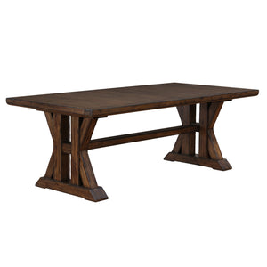 Steve Silver Auburn 86-126-Inch Rustic Dining Table With 2-20-Inch Table Leaves In Dark Tobacco
