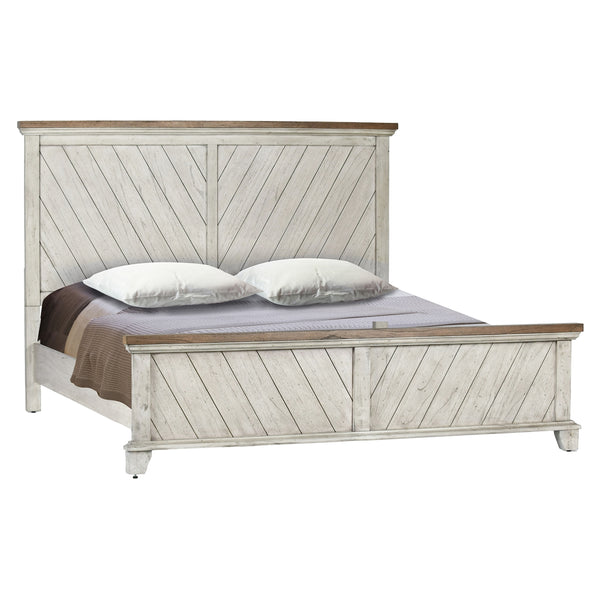 Steve Silver Bear Creek King Bed In White & Honey Smoke
