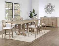 Steve Silver Napa Counter-Height Table & 6 Chairs In Weathered Sand