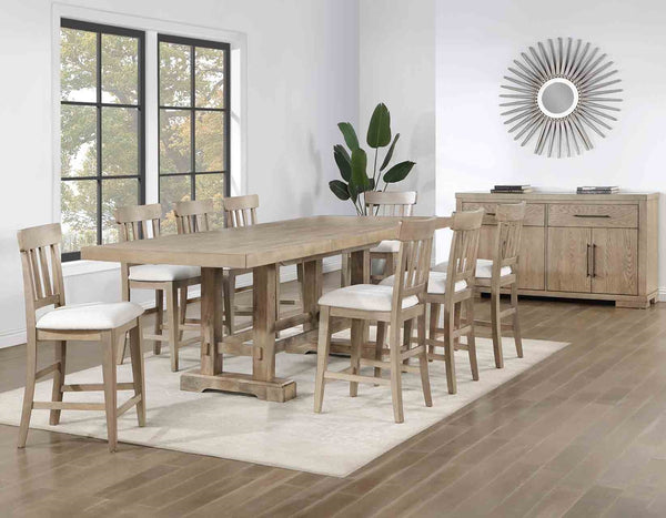 Steve Silver Napa Counter-Height Table & 6 Chairs In Weathered Sand