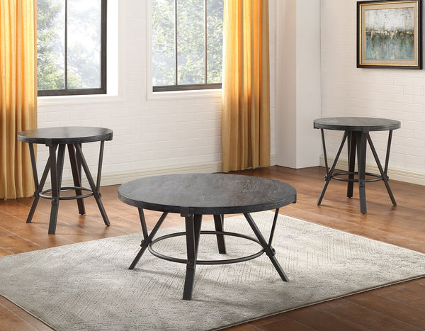 Steve Silver Portland Cocktail Table & 2 End Tables Set In Neutral Gray