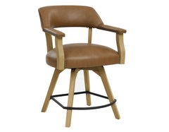Steve Silver Rylie 24-Inch Swivel Counter-Height Chair In Caramel Faux-Leather