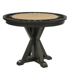 Steve Silver Rylie Counter-Height Table With Game Top In Black Finish With Sand Faux-Leather