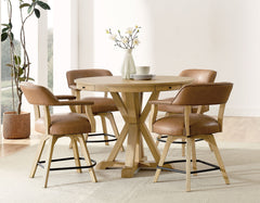 Steve Silver Rylie Natural Game Top Counter-Height Table & 4 Chairs Set