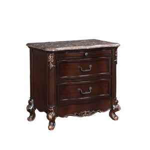 New Classic Constantine Nightstand with Marble Top in Cherry