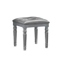 New Classic Valentino Vanity Table Stool in Silver