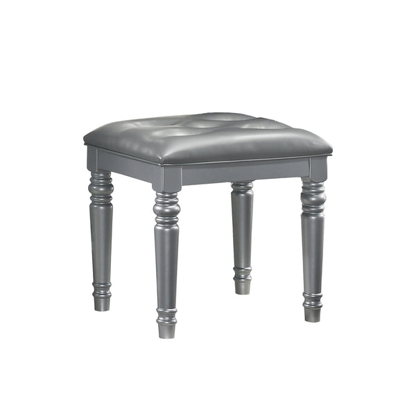 New Classic Valentino Vanity Table Stool in Silver