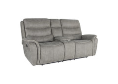 New Classic Kamari Console Loveseat with Dual Recliners in Gray