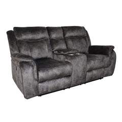 New Classic Park City Console Loveseat with Power Footrest in Slate