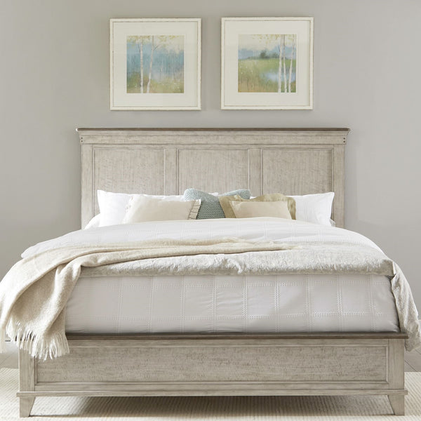 Liberty Furniture Ivy Hollow Weathered Linen With Dusty Taupe Tops California King Panel Bed