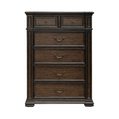 Liberty Furniture Provence Park Chateau Brown 6-Drawer Chest with Square Turned Pilasters
