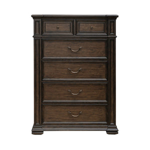 Liberty Furniture Provence Park Chateau Brown 6-Drawer Chest with Square Turned Pilasters