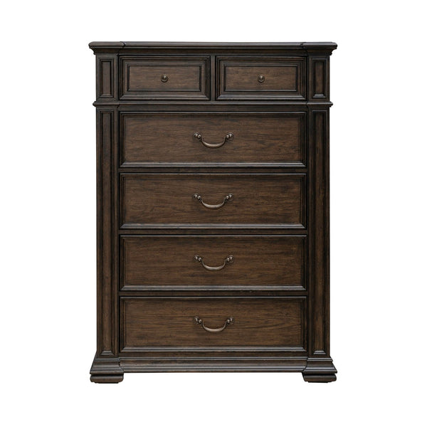 Liberty Furniture Provence Park Chateau Brown 6-Drawer Chest with Square Turned Pilasters