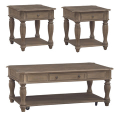 Liberty Furniture Magnolia Manor Weathered Bisque 3-Piece Cocktail Table with Casters Set
