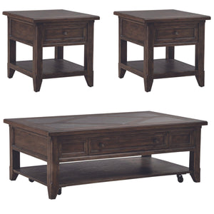 Liberty Furniture Paradise Valley Saddle Brown 3-Piece Rectangular Cocktail Table & 2 End Tables Set