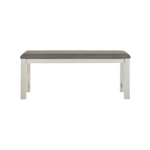 Liberty Furniture Brook Bay Textured White With Carbon Gray Tops Upholstered Counter Bench