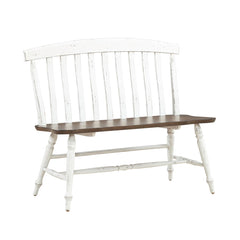 Liberty Furniture Al Fresco Graphite & Whitestone Two-Tone Slat Back Bench