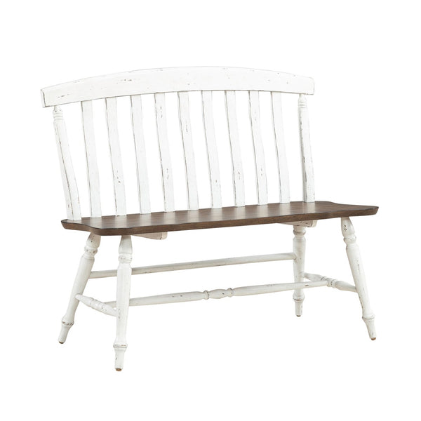 Liberty Furniture Al Fresco Graphite & Whitestone Two-Tone Slat Back Bench