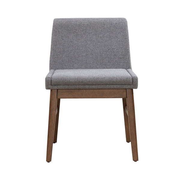 Liberty Furniture Space Savers Satin Walnut Upholstered Side Chair with Tapered Legs