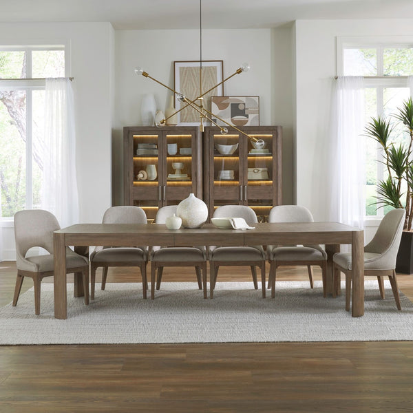 Liberty Furniture South Bend Burnished Clay 7-Piece Rectangular Leg Table & 6 Upholstered Side Chairs Set