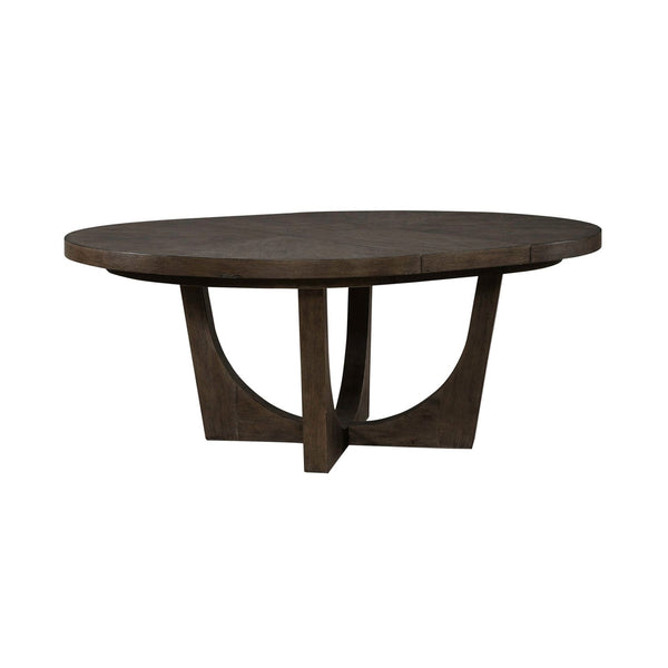 Liberty Furniture Cascade Falls Satin Espresso Pedestal Dining Table with Removable 18-Inch Leaf