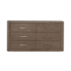 Liberty Furniture South Bend Burnished Clay 6-Drawer Dresser with Satin Pewter Bar Pull Hardware