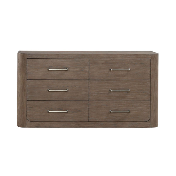 Liberty Furniture South Bend Burnished Clay 6-Drawer Dresser with Satin Pewter Bar Pull Hardware