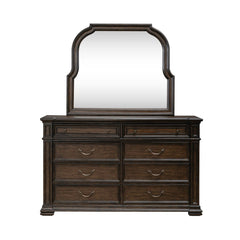Liberty Furniture Provence Park Chateau Brown Dresser & Mirror Set with Bead & Graduated Molding