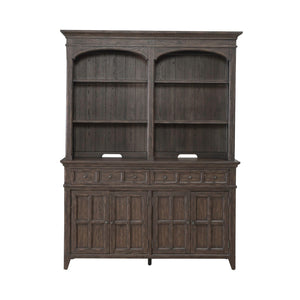 Liberty Furniture Paradise Valley Saddle Brown Hutch & Buffet with LED Lighting