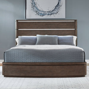 Liberty Furniture Cascade Falls Satin Espresso King Panel Bed with LED Lighting