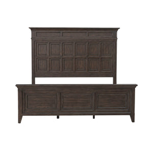 Liberty Furniture Paradise Valley Saddle Brown King Panel Bed with Heavy Crown Molding