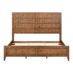 Liberty Furniture Shaker Lakes Harvest Brown King Panel Bed with Framed Center Panels