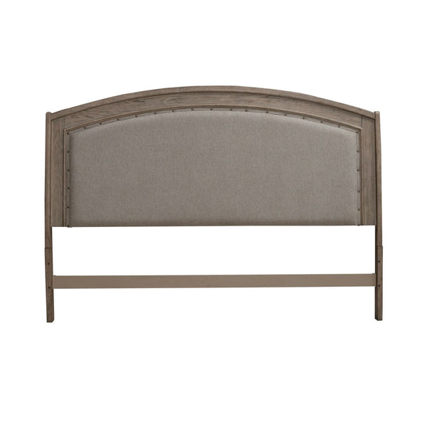 Liberty Furniture Avalon Burnished Beige King Upholstered Headboard with Nail Head Trim