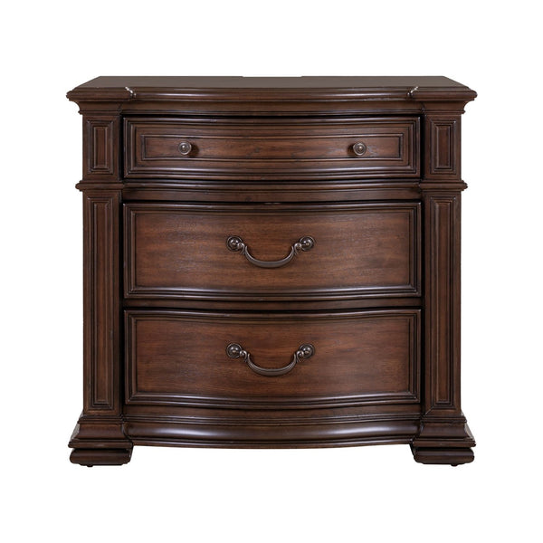 Liberty Furniture Provence Park Chateau Brown Bedside Chest With Charging Station