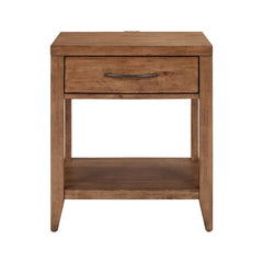 Liberty Furniture Shaker Lakes Harvest Brown Open Nightstand With Charging Station
