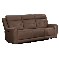 Liberty Furniture Beckham Aline Saddle Leather Dual Zero Gravity Power Recline with Powered Articulating Headrest Sofa with USB