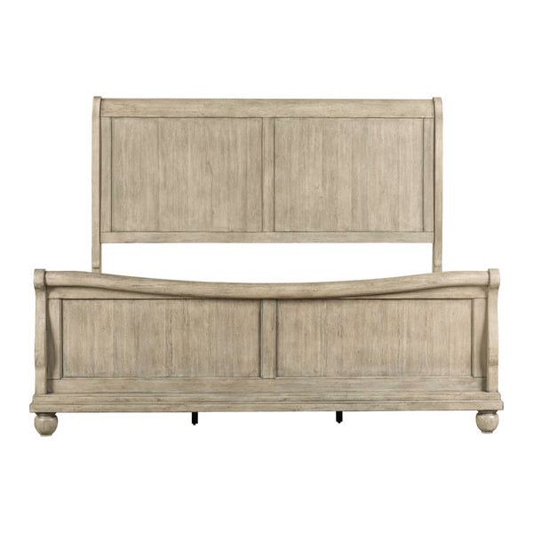 Liberty Furniture Rustic Traditions Saddle Tan Classic Louis Philippe Queen Sleigh Bed