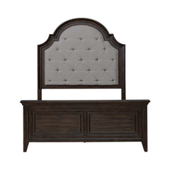 Liberty Furniture Paradise Valley Saddle Brown Queen Upholstered Bed with Bead Molding