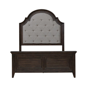 Liberty Furniture Paradise Valley Saddle Brown Queen Upholstered Bed with Bead Molding