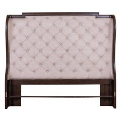 Liberty Furniture Provence Park Chateau Brown Queen Button Tufted Upholstered Shelter Headboard