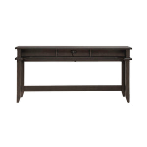 Liberty Furniture Paradise Valley Saddle Brown Console Bar Table with Built-In Charging Station