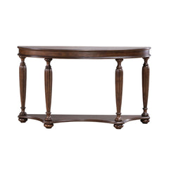 Liberty Furniture Allington Satin Sienna Demilune Sofa Table with Fancy Face Veneer Top
