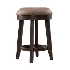 Liberty Furniture Paradise Valley Saddle Brown Upholstered Leather-Like Console Stool