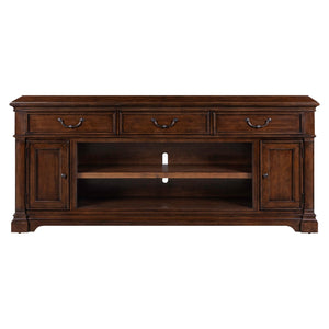 Liberty Furniture Fireplace TV 84-Inch Console with Antique Brass Bail & Knob Hardware