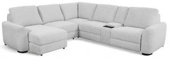 Cheers Manwah Bliss Duncan Coin Fabric 6-Piece Power Slider Chaise Sectional with Storage