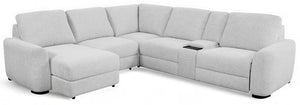 Cheers Manwah Bliss Duncan Coin Fabric 6-Piece Power Slider Chaise Sectional with Storage