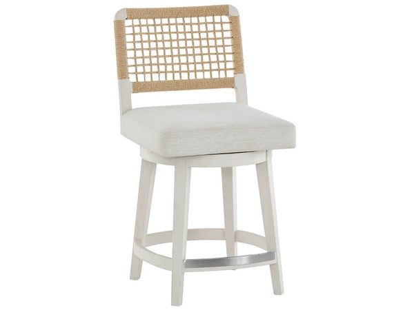 Universal Furniture Coastal Living Oasis Nomad Snow Swivel Counter Stool in Shoreline