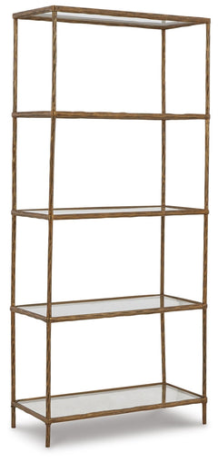 Ryandale Bookcase Antique Brass Finish