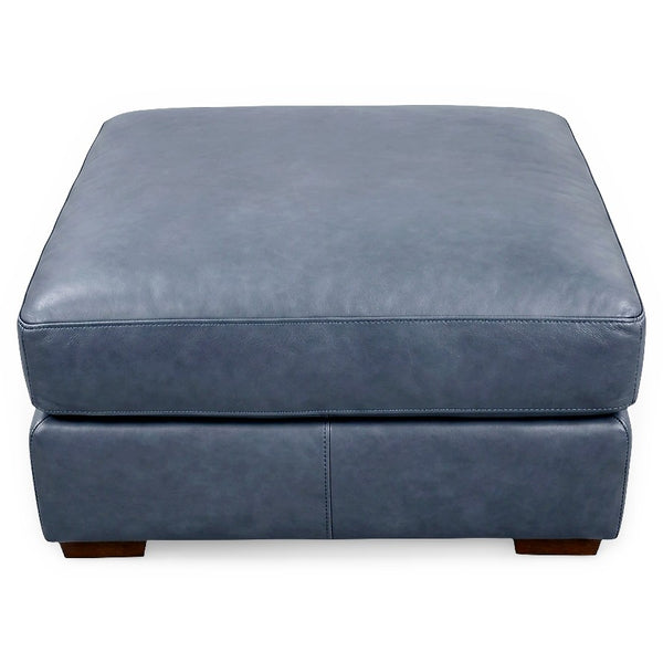 USA Premium Leather Alta Poncho Blue Ottoman